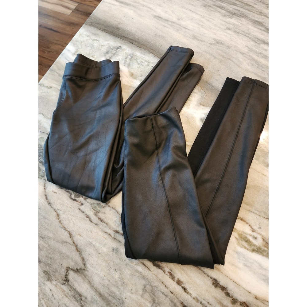 Express Womens XS Faux Leather Front Ponte‎ Back Leggings Black Skinny Pants